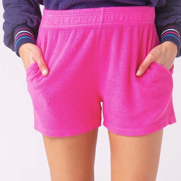 NWT ANTHROPOLOGIE SUNDRY sherpa pink casual shorts M - Picture 1 of 10